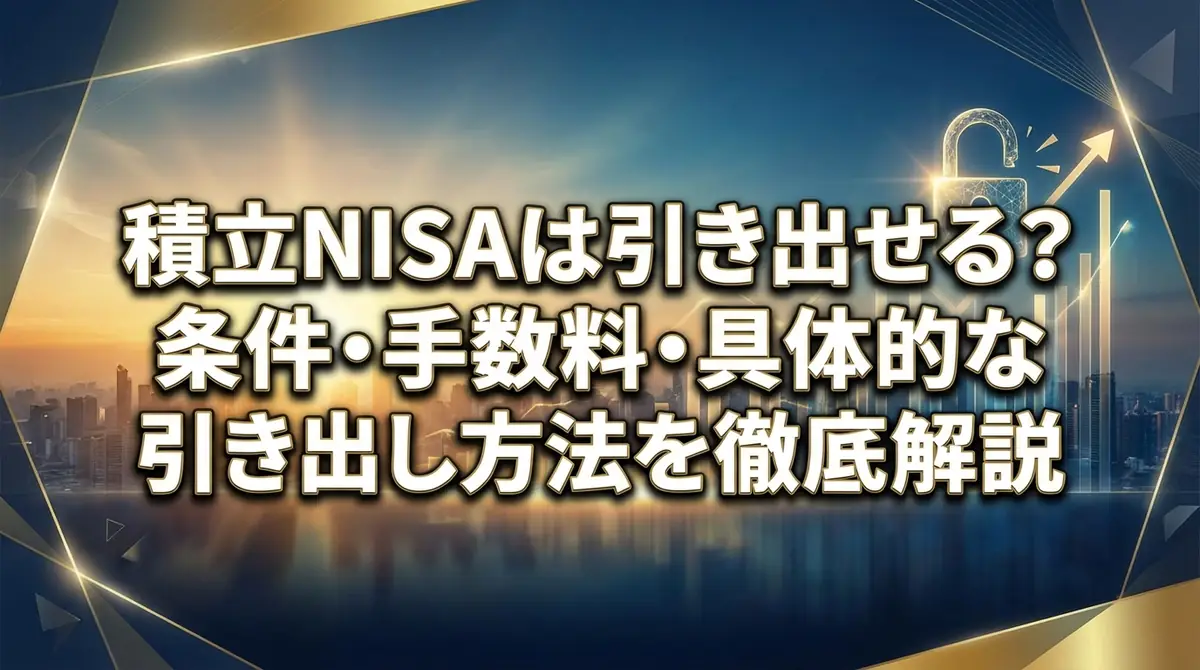 積立NISAは引き出せる?条件・手数料・具体的な引き出し方法を徹底解説