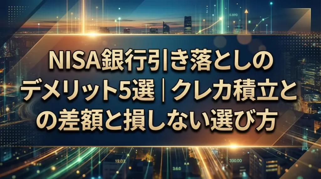 NISA銀行引き落としのデメリット5選｜クレカ積立との差額と損しない選び方