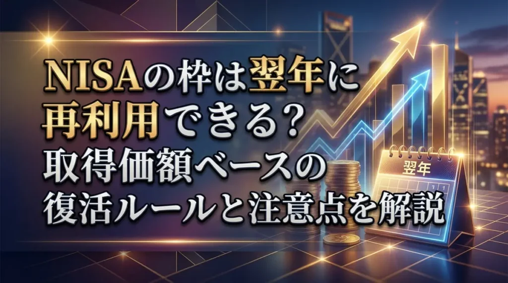 NISAの枠は翌年に再利用できる？取得価額ベースの復活ルールと注意点を解説