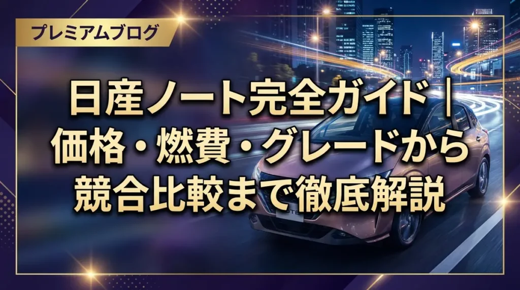 日産ノート完全ガイド｜価格・燃費・グレードから競合比較まで徹底解説
