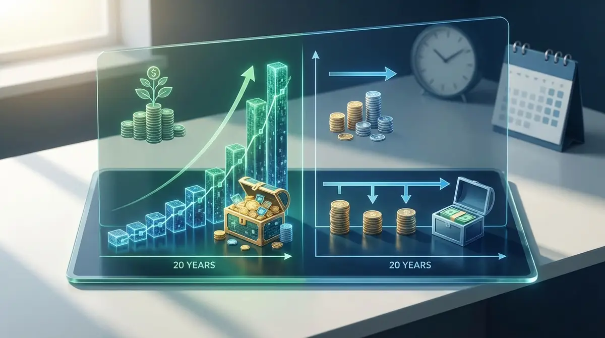 【シミュレーション】再投資型と受取型で20年後の差額を比較