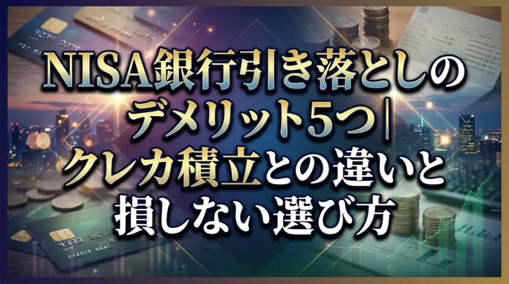 NISA銀行引き落としのデメリット5つ｜クレカ積立との違いと損しない選び方